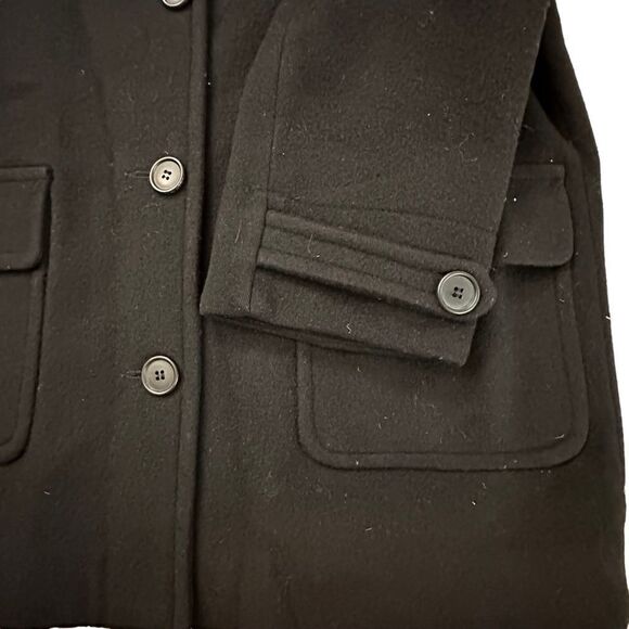 NY&CO ~ Women’s Black Overcoat ~ 100% Wool ~ freshly dry cleaned ~ size 4 - Picture 3 of 8